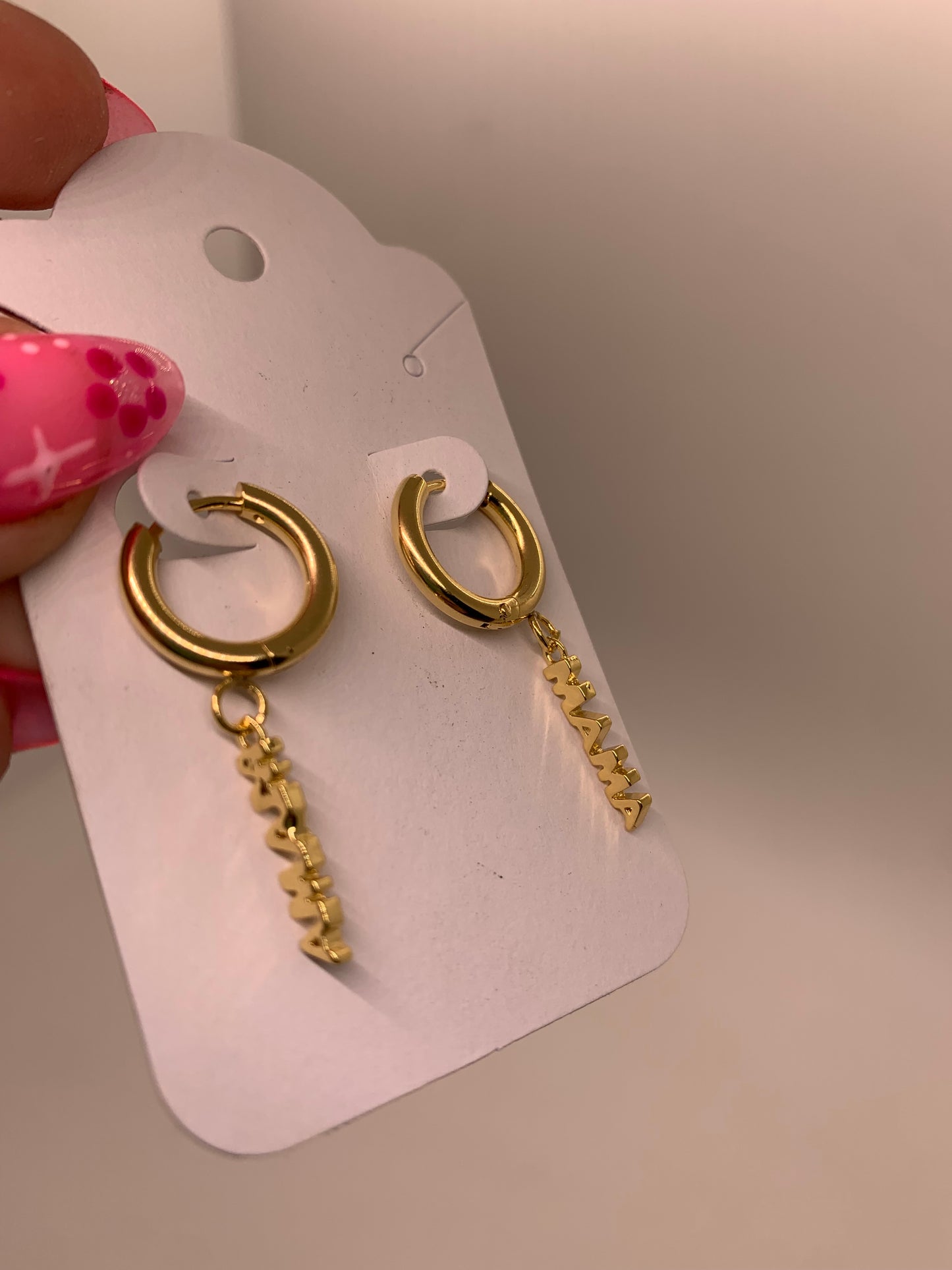 ‘Mama’ Huggie Earrings | Gold