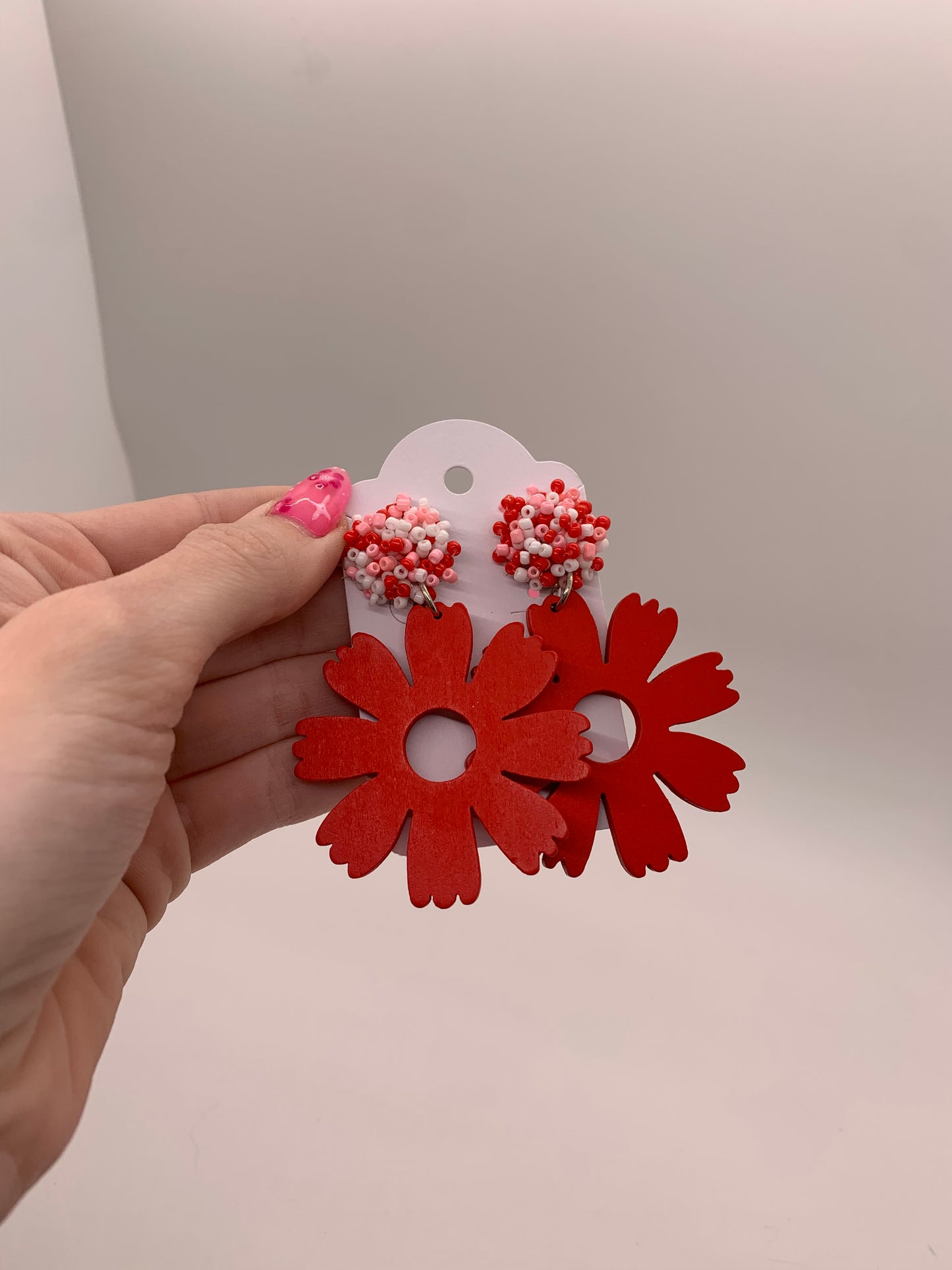 Floral Paradise Earrings | Red & Pink