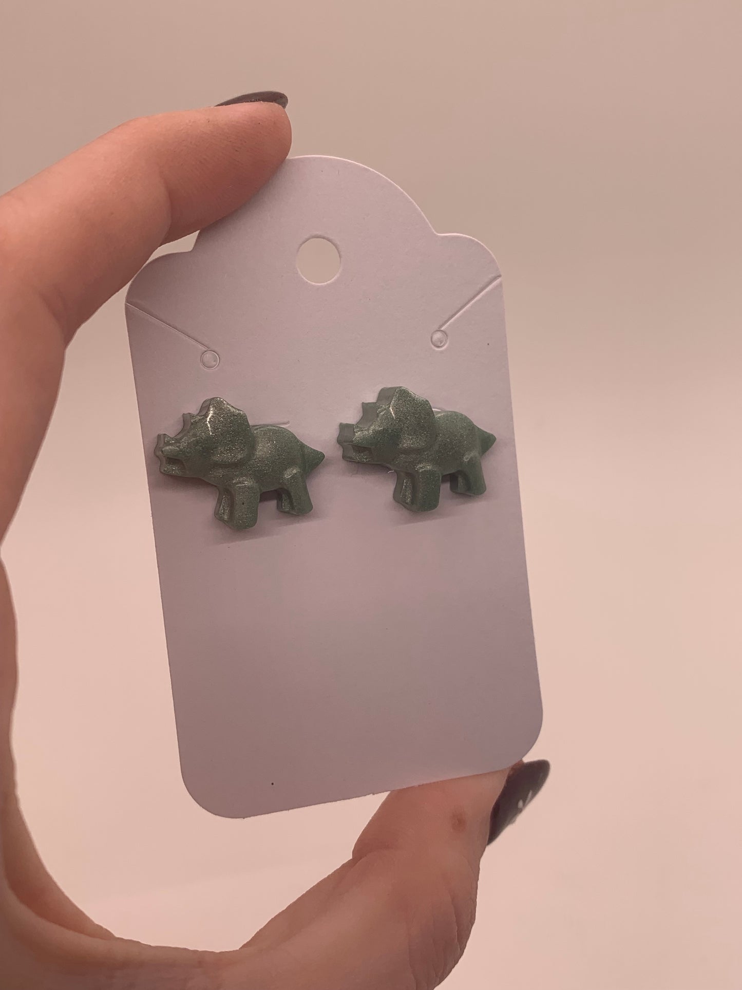 Dinosaur Studs | Triceratops | Green