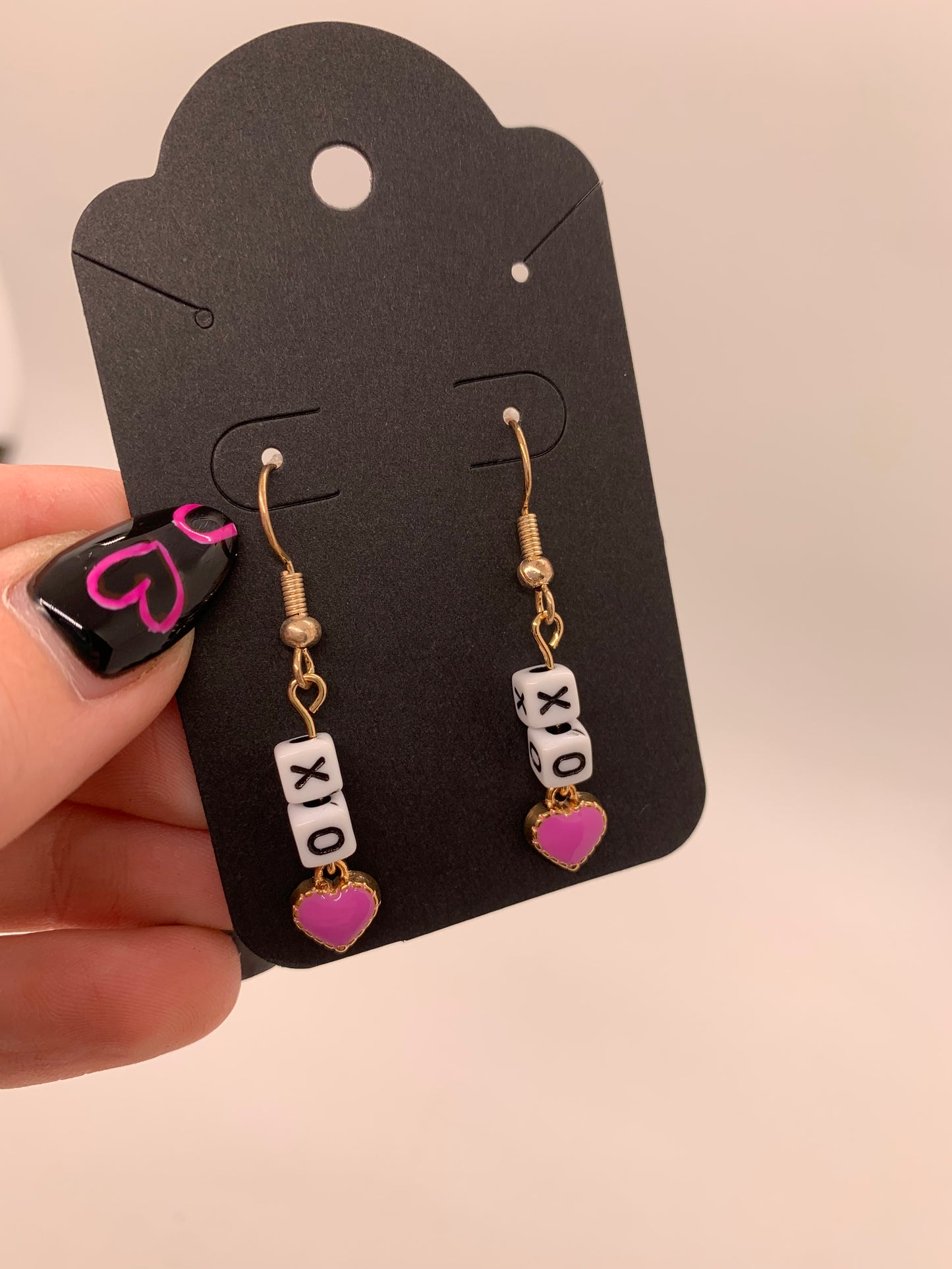 XO Heart Earrings | Rose Gold
