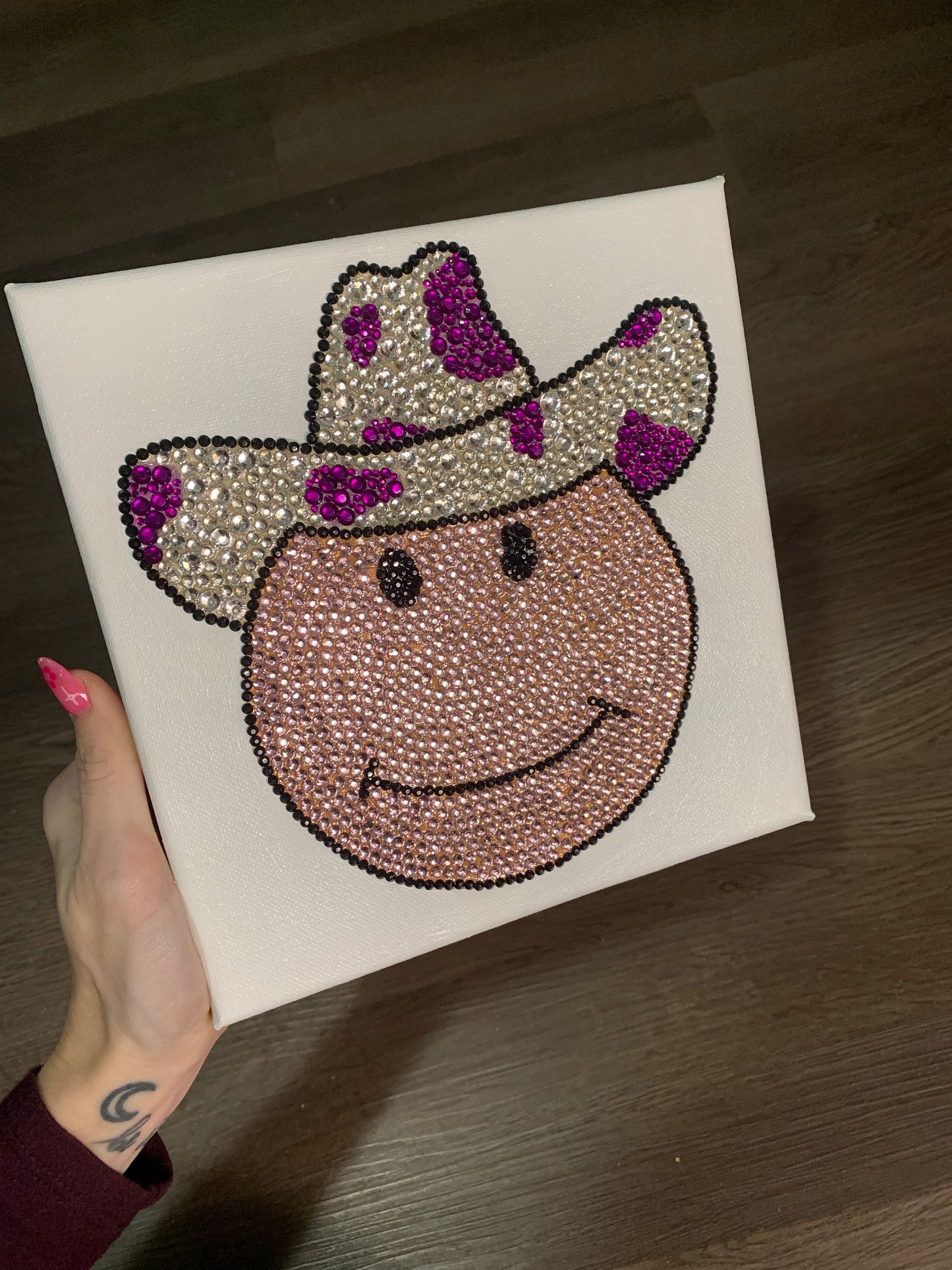 Bling Art | Cowboy Smiley | Pink & Purple