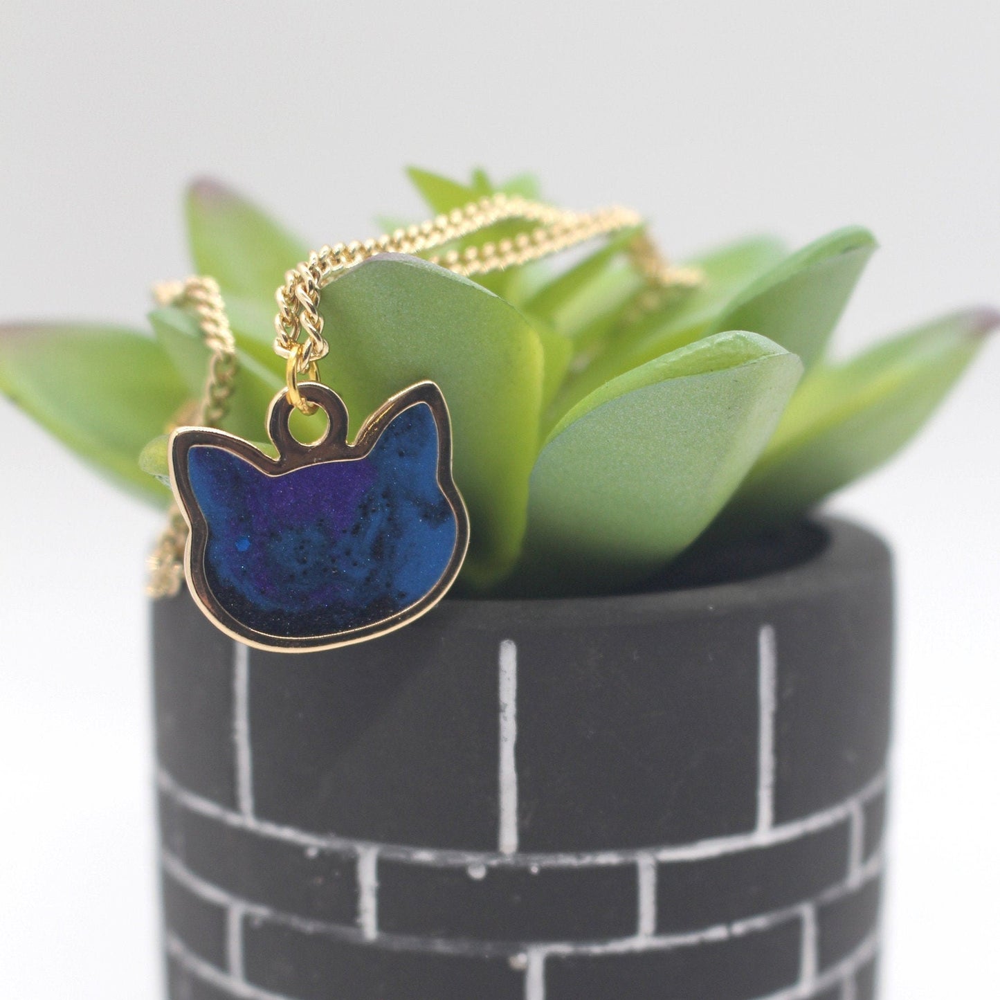 Galaxy Cat Choker Necklace | Gold | Starry Night