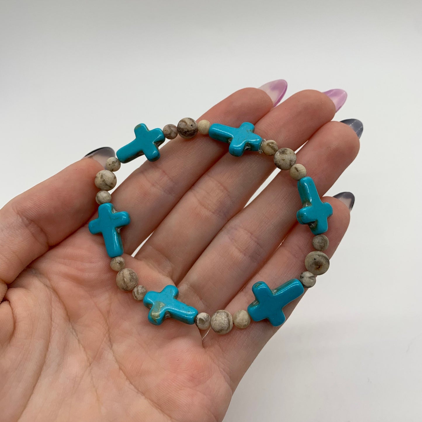 Cross Bracelet | Turquoise & Stone