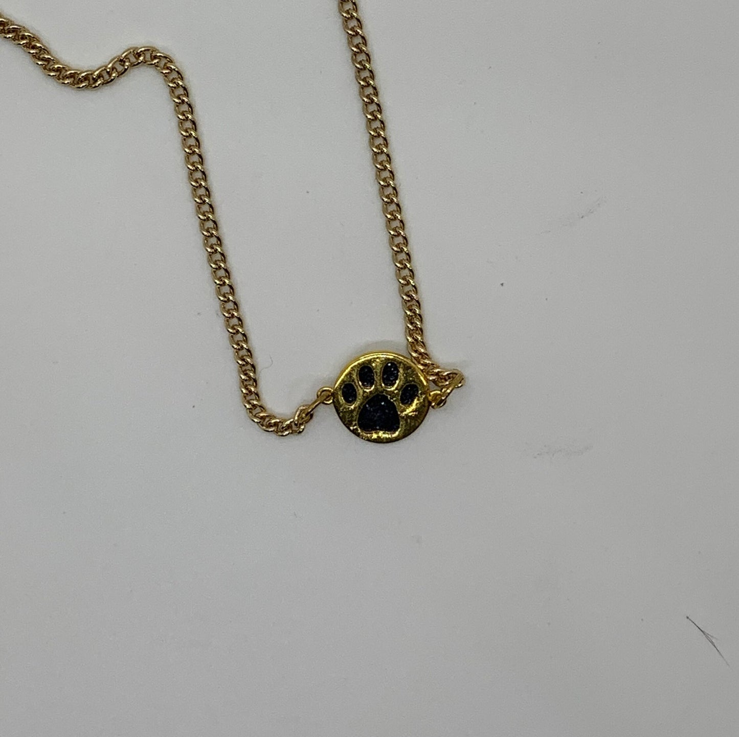Paw Print Choker Necklace | Black & Gold