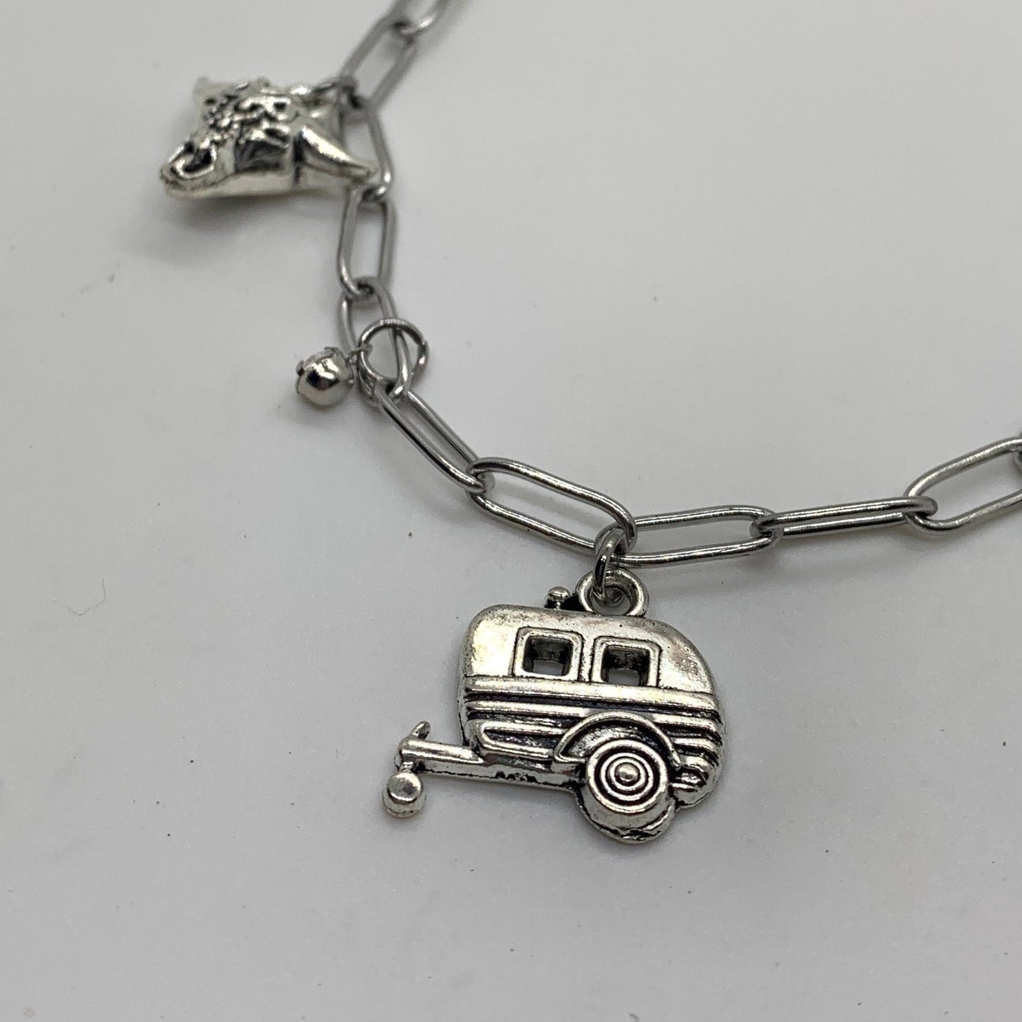 Charm Necklace | Happy Camper | Silver