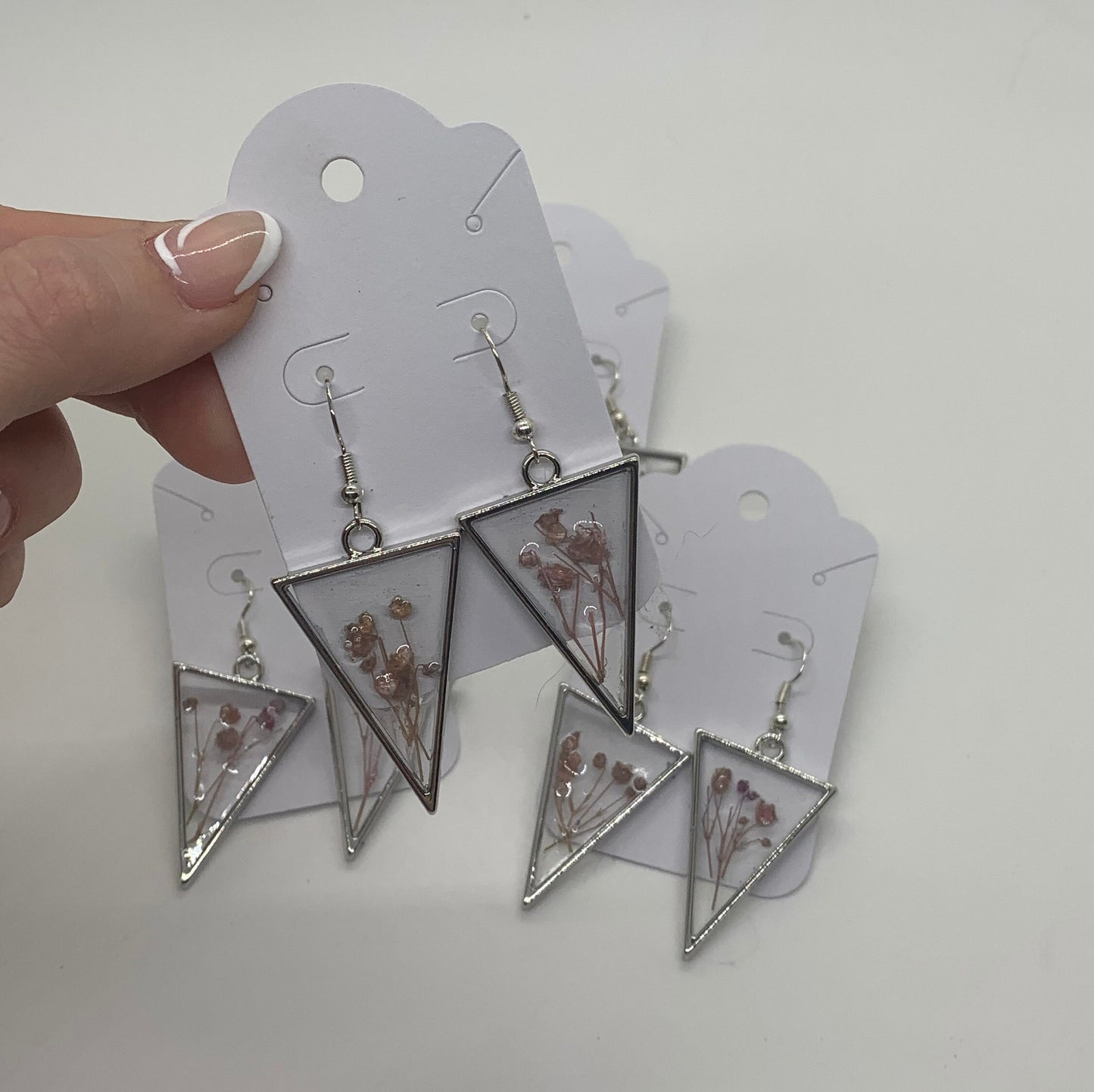 Lilac Epoxy Earrings | Silver