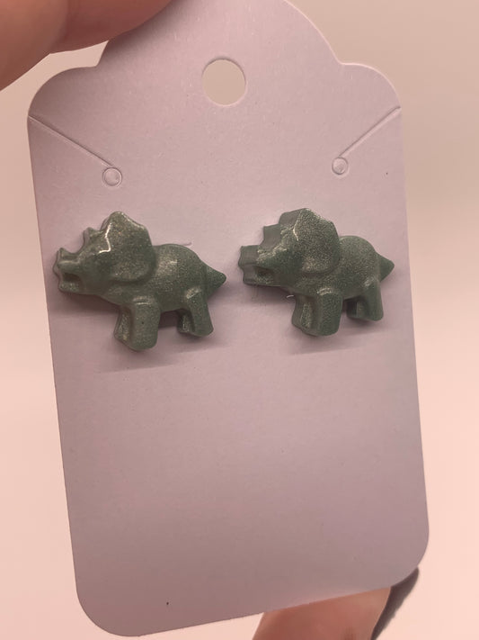 Dinosaur Studs | Triceratops | Green