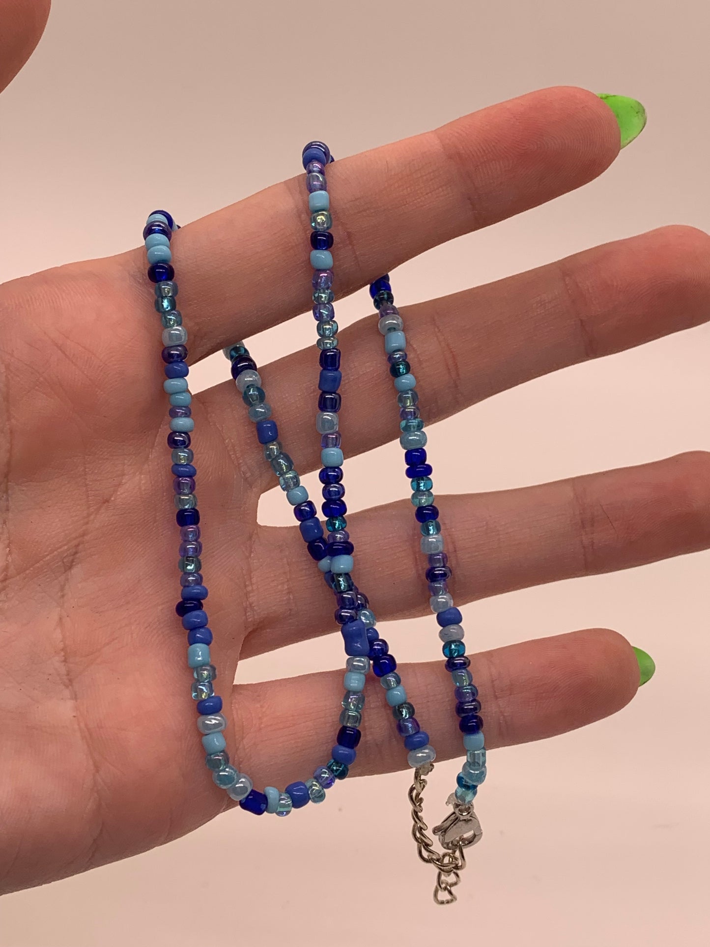 Seed Bead Choker Necklace | Ocean Blue