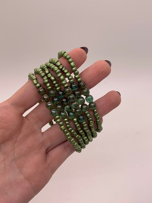 Glass Bead Bracelet | Green