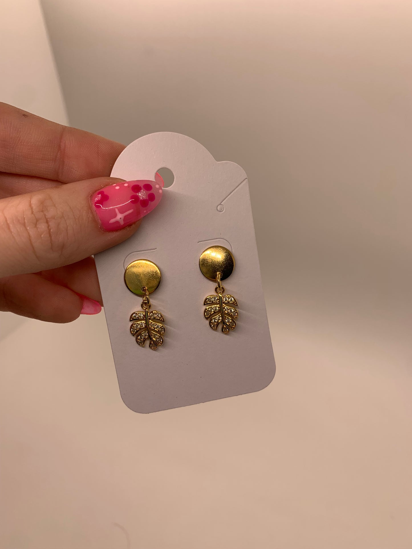 Mini Monstera Earrings | Gold