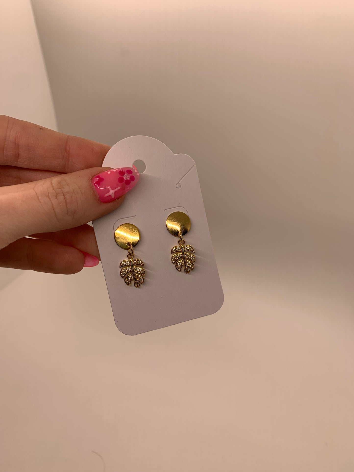 Mini Monstera Earrings | Gold