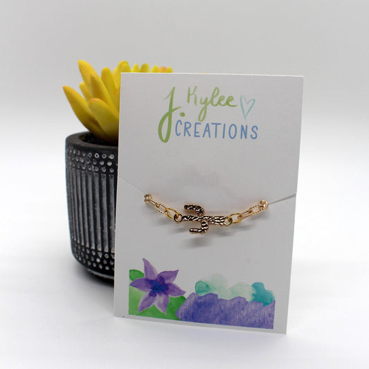 Cactus Choker Necklace | Gold