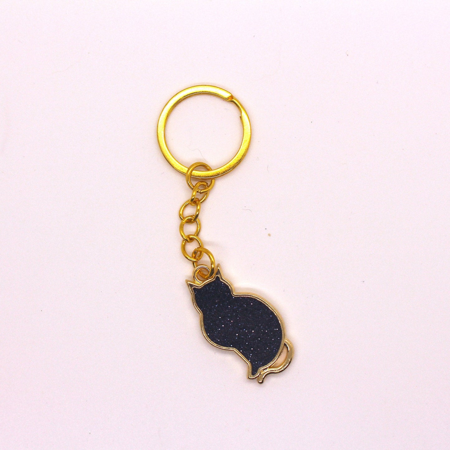 Cat Keychain | Black & Gold