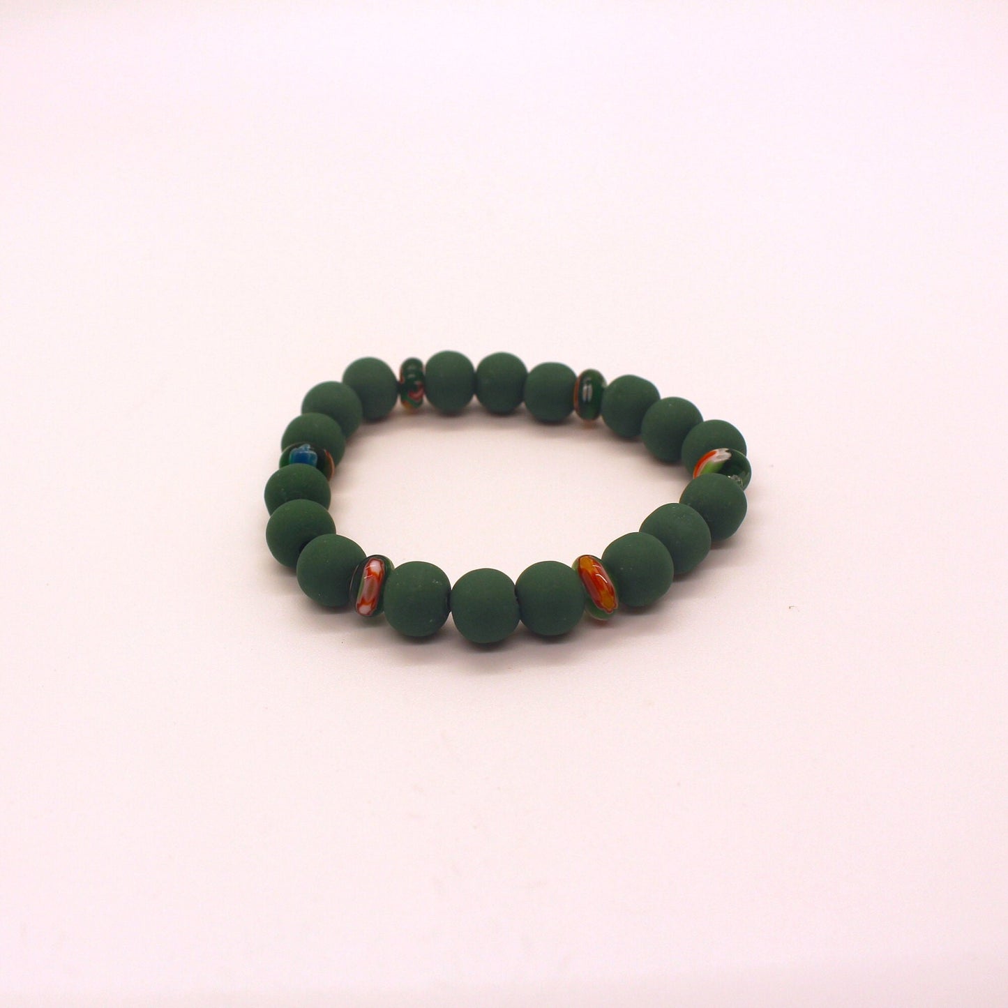 Clay and Glass Bracelet | Green