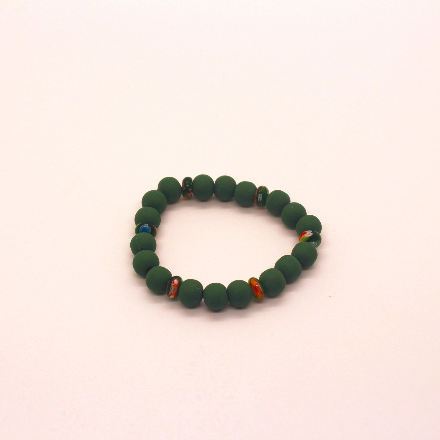 Clay and Glass Bracelet | Green