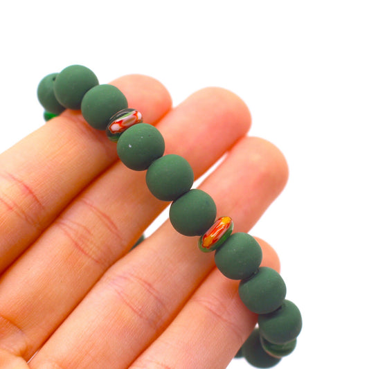 Clay and Glass Bracelet | Green