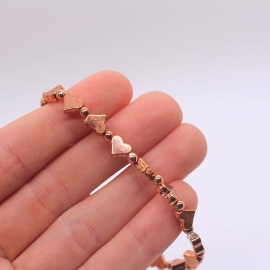 Heart Bracelet | Rose Gold | Metal