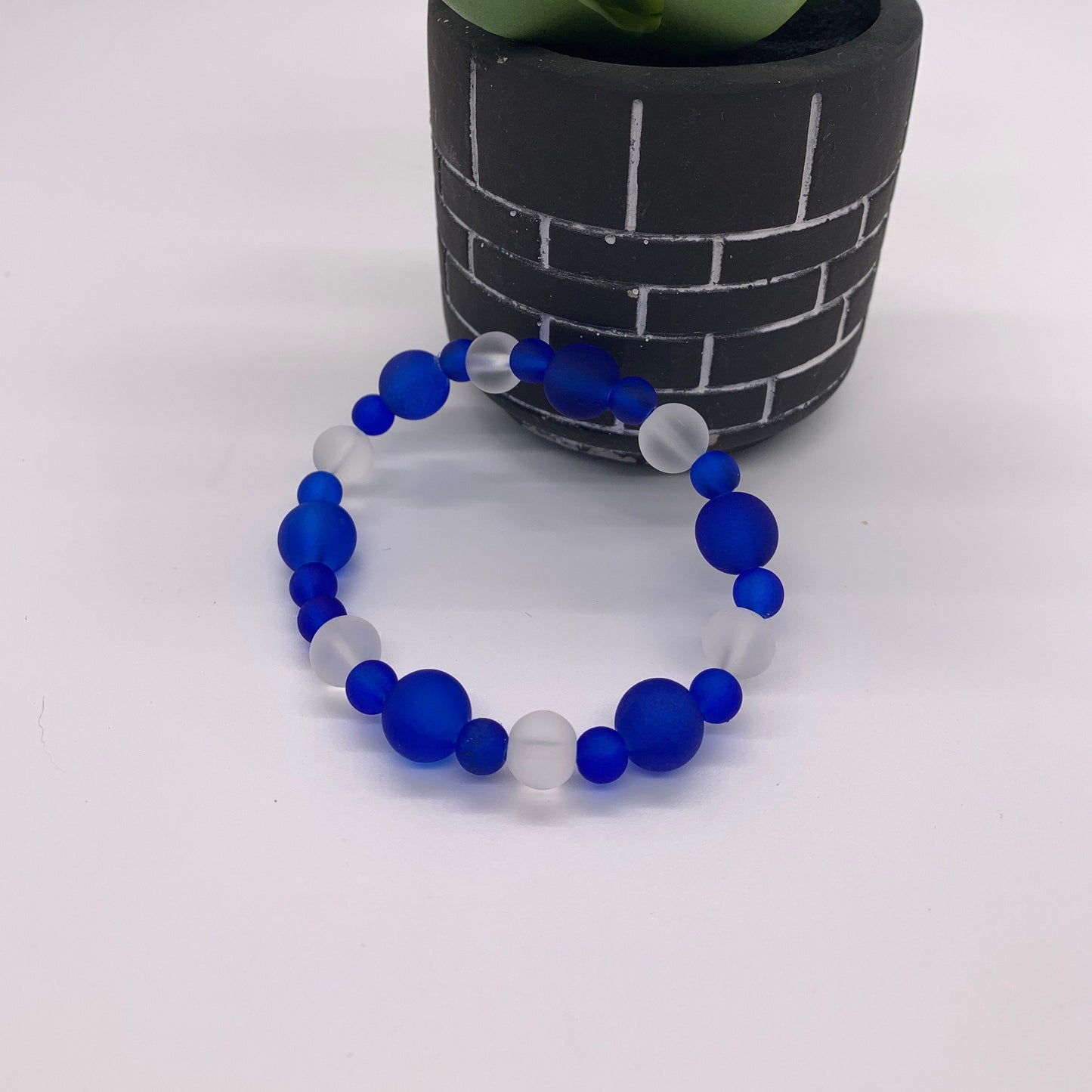 Beaded Bracelet | Blue & Clear