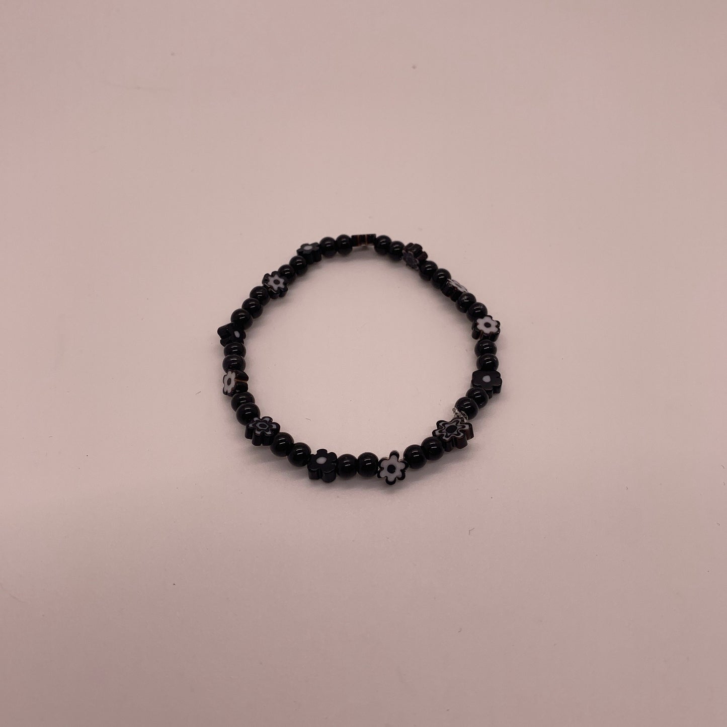 Flower Bead Bracelet | Black