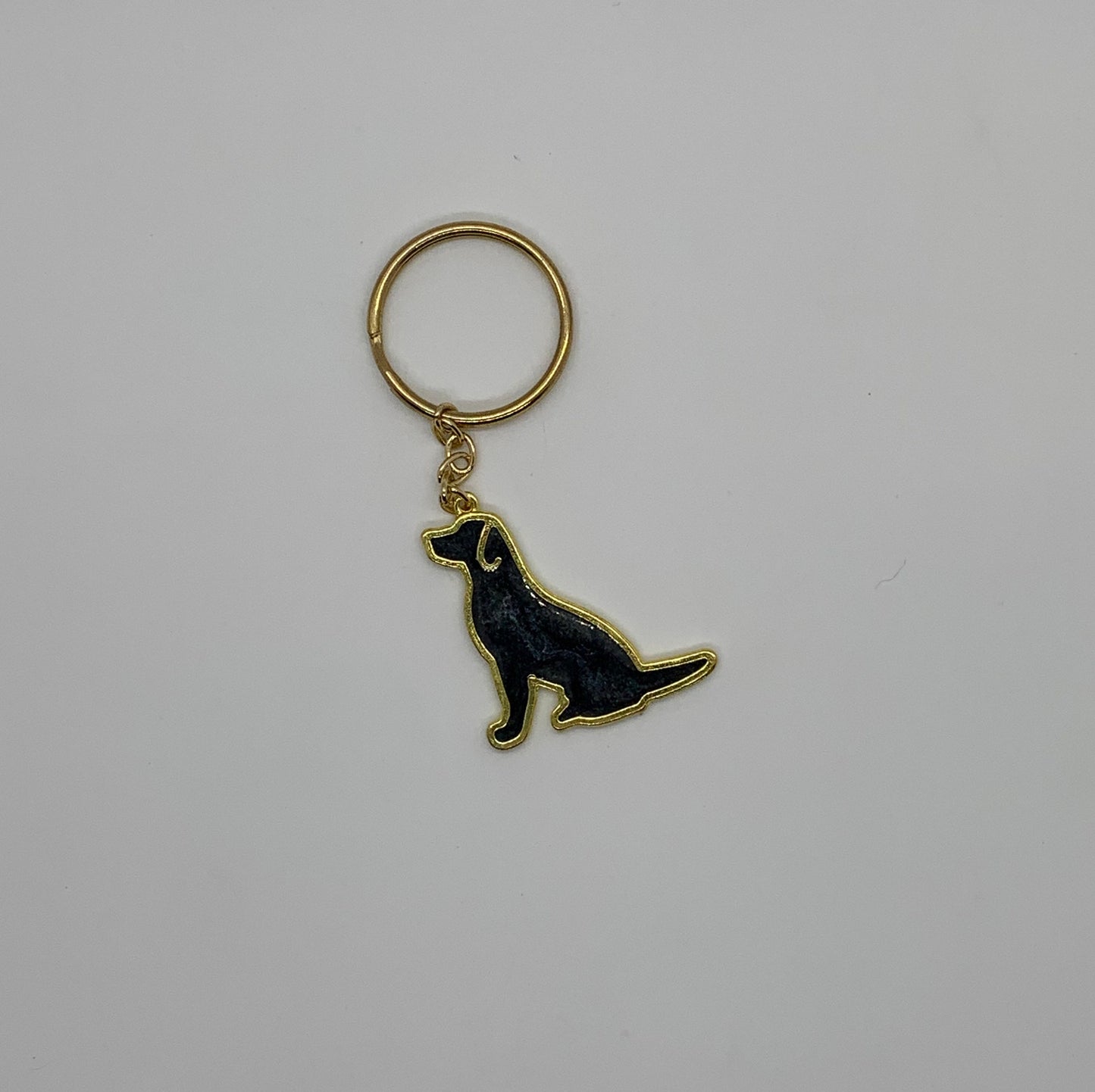 Dog Keychain | Black & Gold