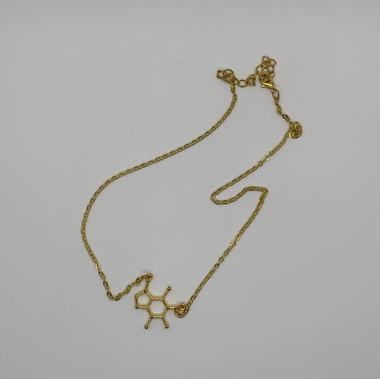 Caffeine Molecule Necklace | Gold