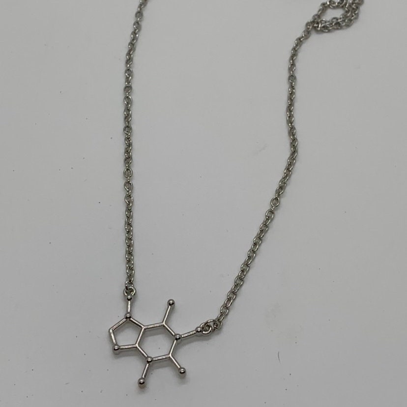 Caffeine Molecule Necklace | Silver