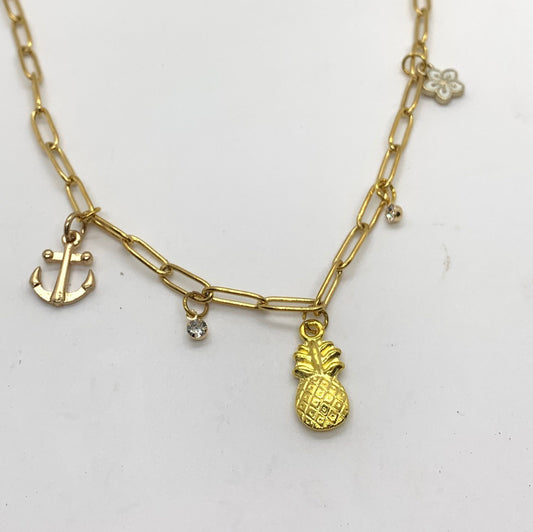 Charm Necklace | Golden Pineapple