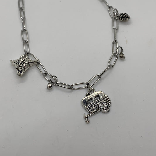 Charm Necklace | Happy Camper | Silver