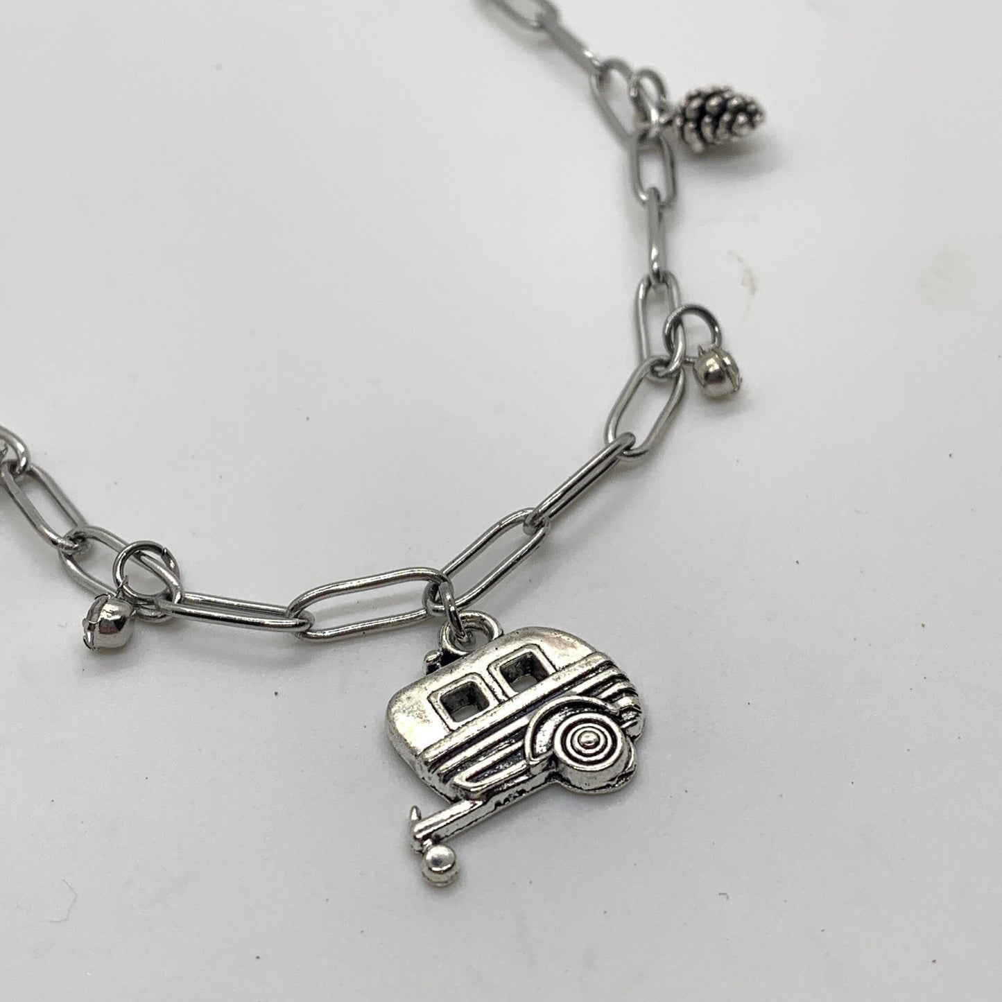 Charm Necklace | Happy Camper | Silver