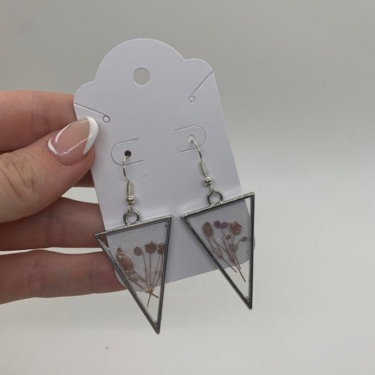 Lilac Epoxy Earrings | Silver