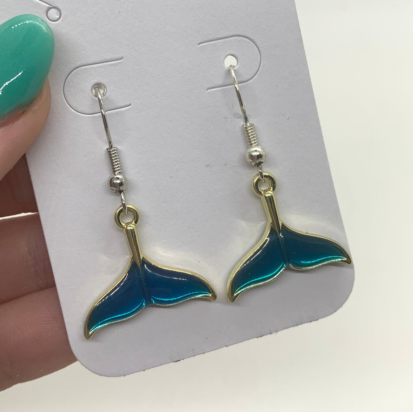 Mermaid Tail Earrings | Blue