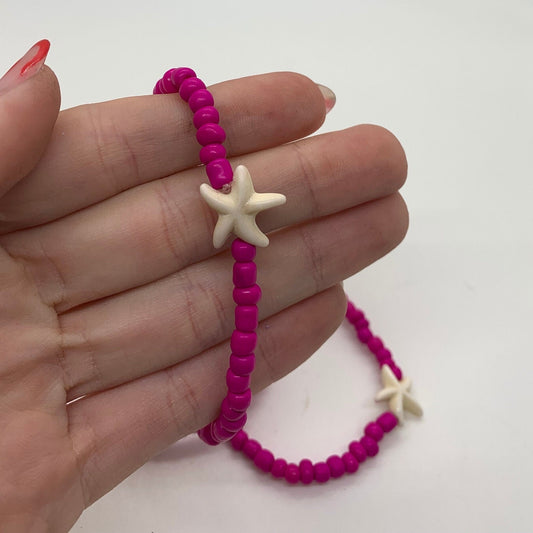 Bright Starfish Bracelet | Pink